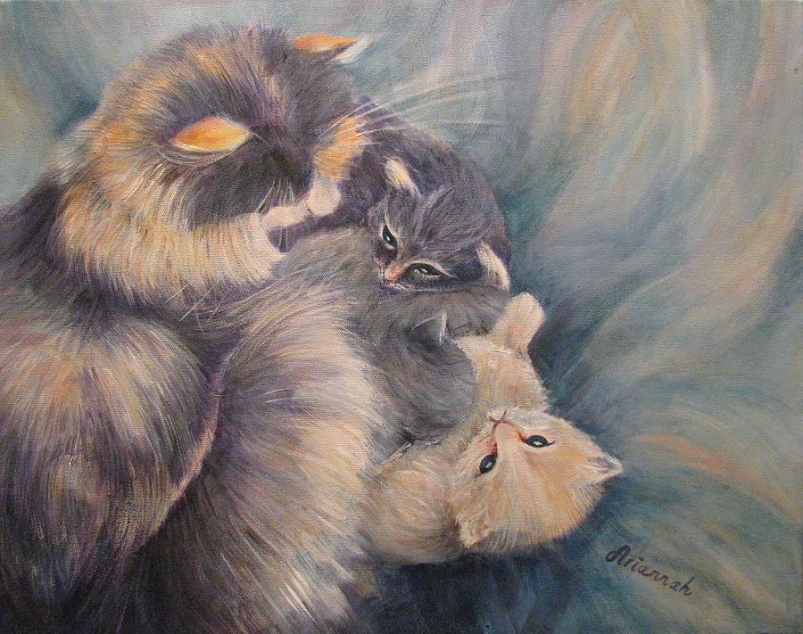 Cat Painting - Heartfelt bond by Ursula Brozovich