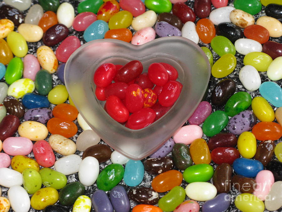 Candy Photograph - Heartful Of Jelly Beans by Ausra Huntington nee Paulauskaite