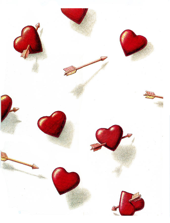 Hearts and Arrows Drawing by Dan Nelson