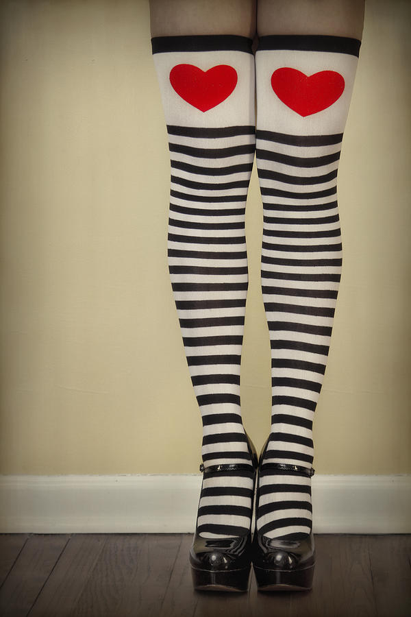 Legs Photograph - Hearts n Stripes by Evelina Kremsdorf