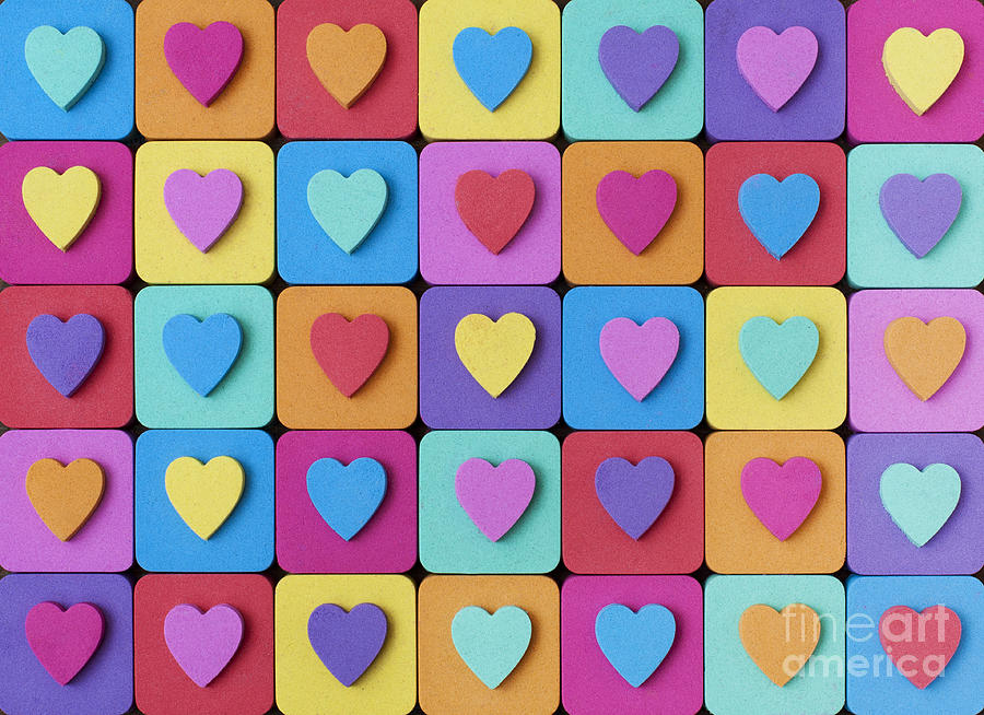 Pattern Photograph - Hearts of Colour by Tim Gainey
