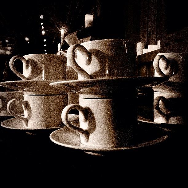 Coffee Photograph - Hearts! #patterns #shadows #hearts by Ben Vess