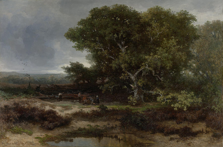 Heath Near Wolfheze, The Netherlands, Johannes Warnardus Drawing by ...