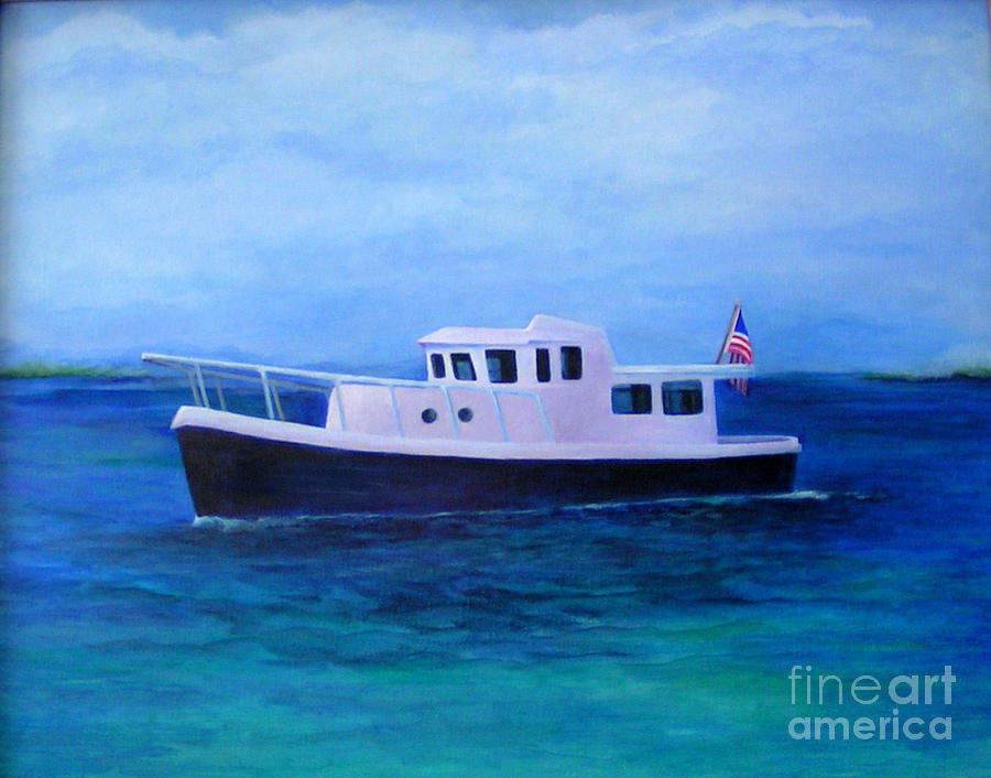 Boat Painting - Heather Michelle by Susan M Fleischer