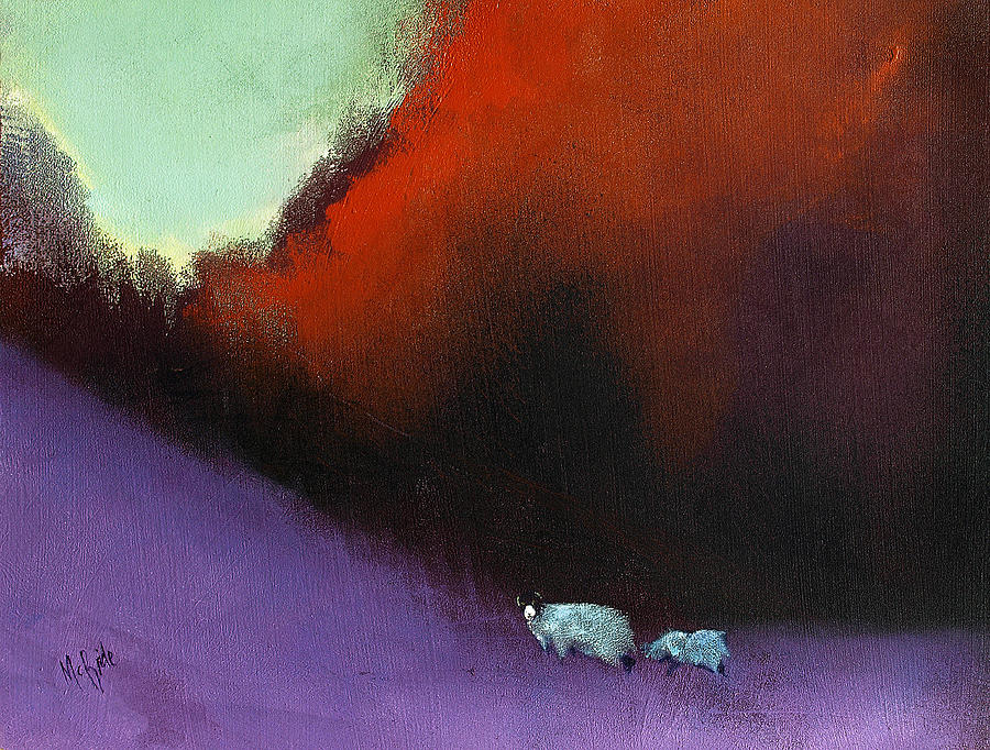 Sheep Painting - Heathland Sheep by Neil McBride