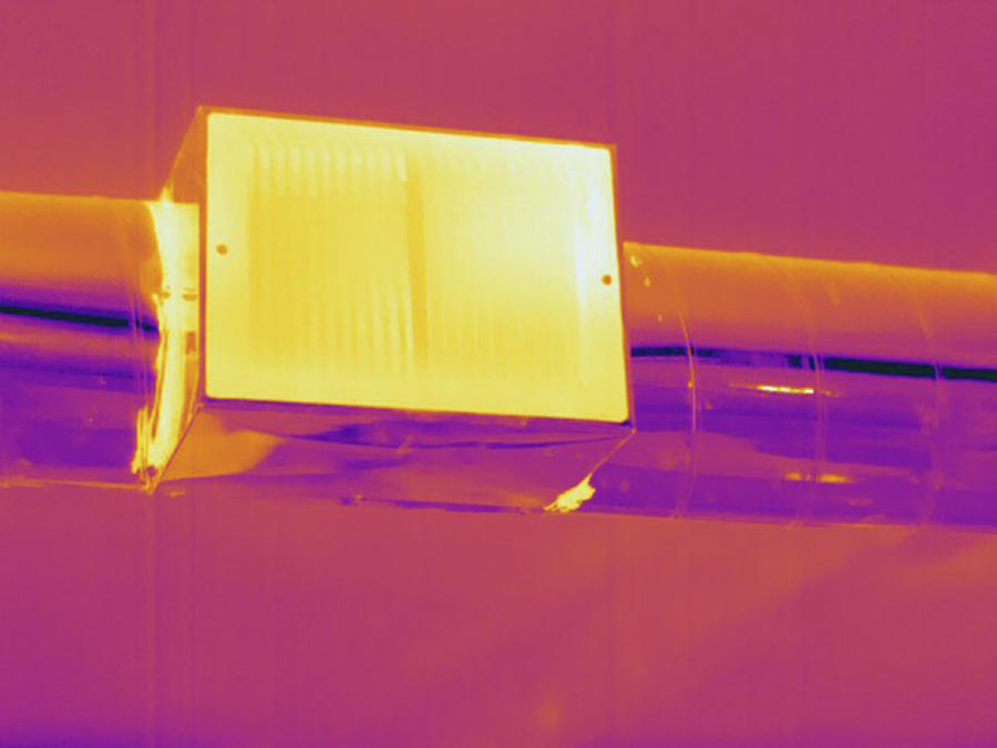 Heating Ducts, Thermogram Photograph by Science Stock Photography