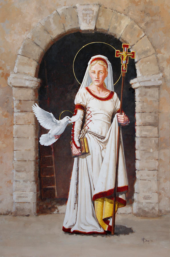 Dove Painting - Heaven Sent - St. Angela Merici by Mark Bray