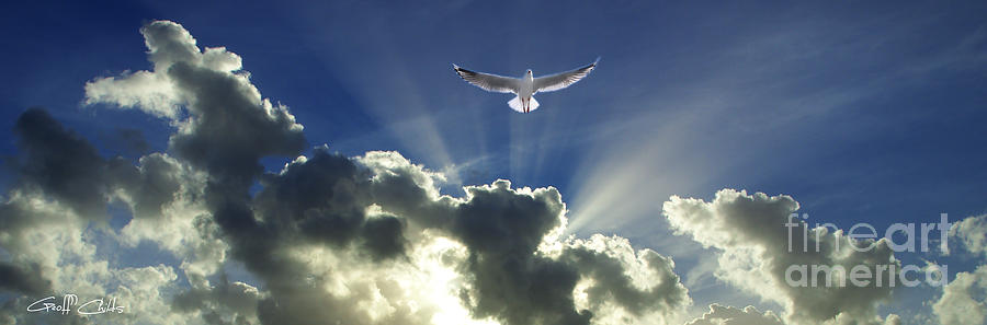 Heavenly Angel Rays - Cloudscape Photograph
