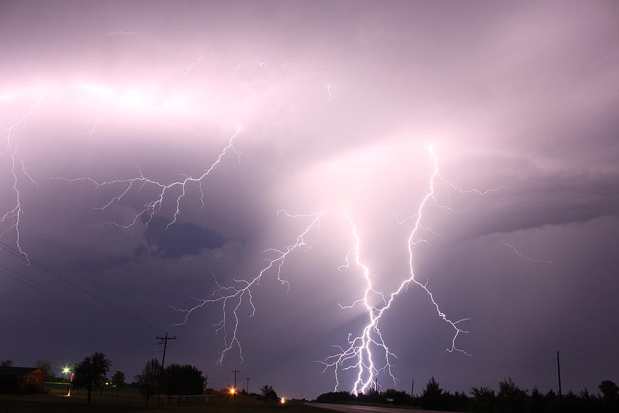 Lightning Photograph - Heavenly Burst by Mike Furrer
