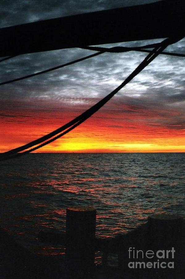 Heavens Ablaze In The Gulf Of Mexico Off The Coast Of Louisiana Photograph by Michael Hoard