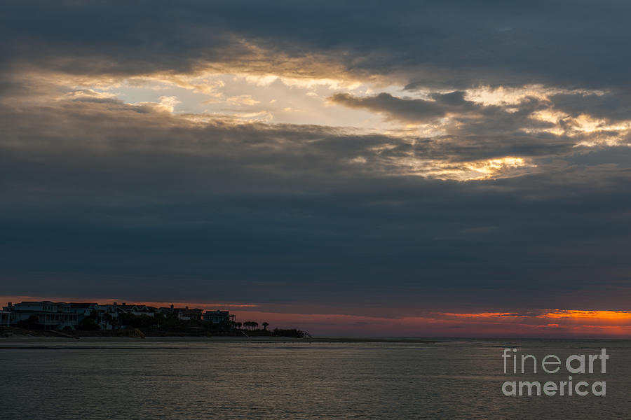 Stormy Sunrise Over Breach Inlet Photograph