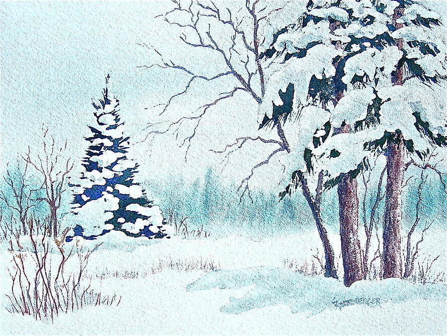 Heavy Snow Painting by Carolyn Rosenberger
