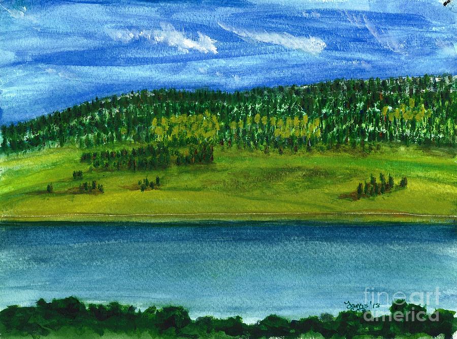 Hebgon Lake 2 Painting by Larry Farris