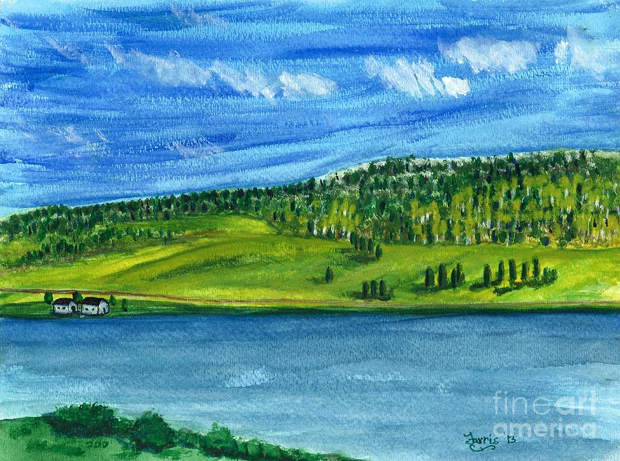 Hebgon Lake Painting by Larry Farris