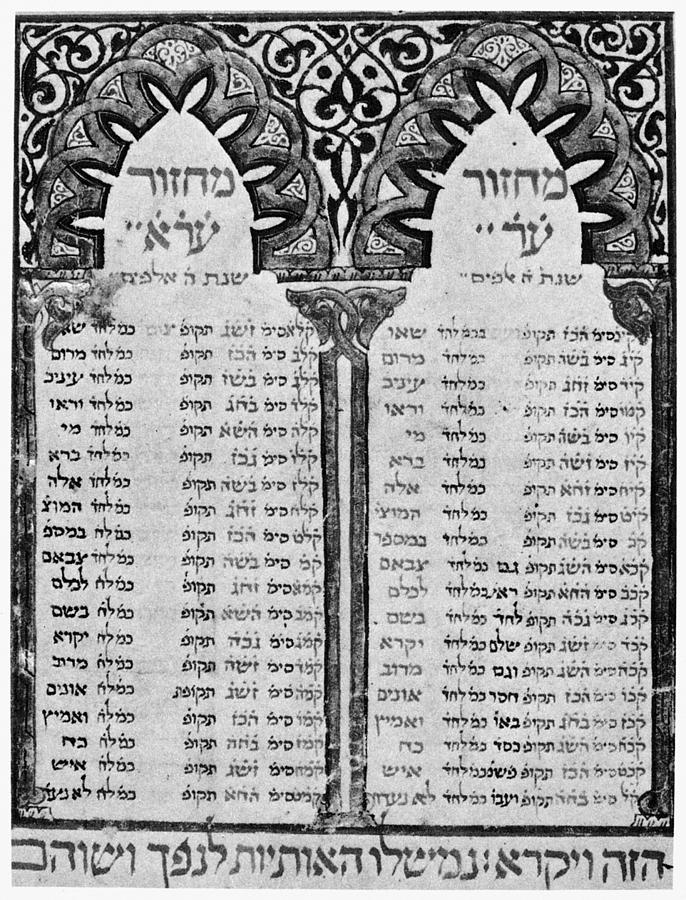 Hebrew Calendar, C1300 Painting by Granger Fine Art America