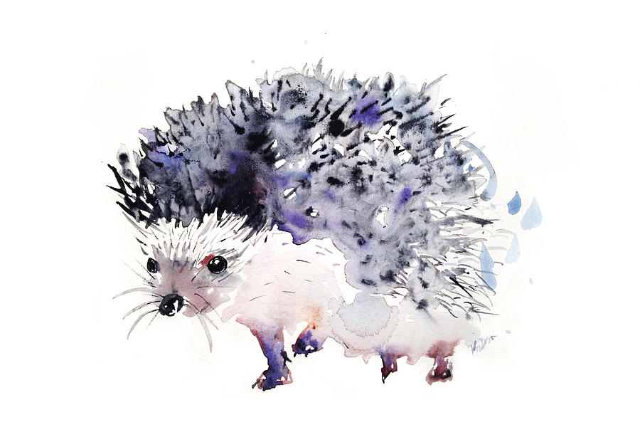 Animal Painting - Hedgehog by Krista Bros