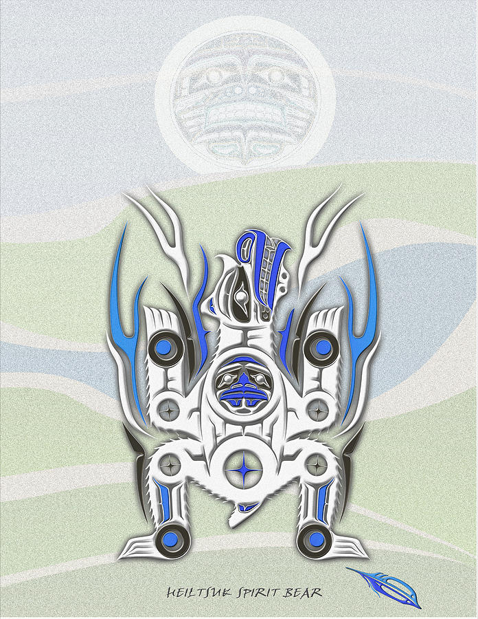 Tlingit Digital Art - Heiltsuk Spirit Bear Awaken the Spirit by Fred Anderson jr