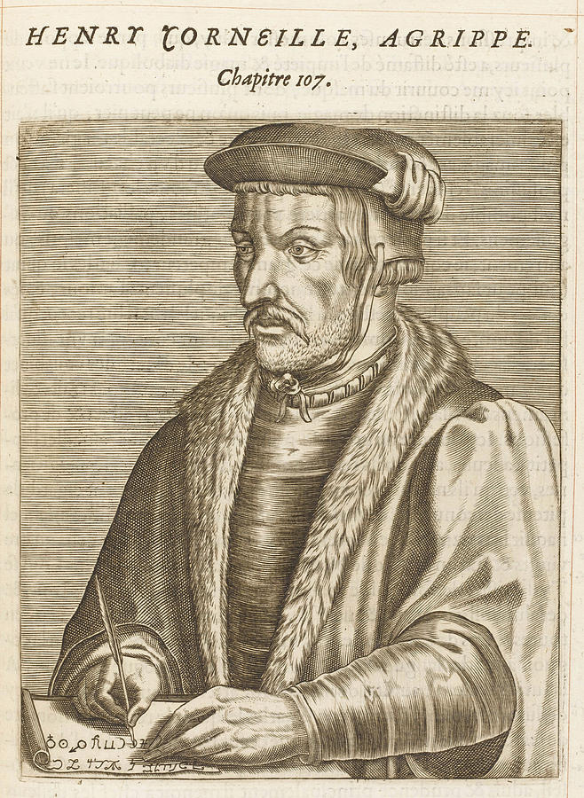 Magician Drawing - Heinrich Cornelius Agrippa (1480-1535) by Mary Evans Picture Library