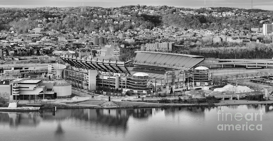 Pittsburgh Photograph - Heinz Field Black And White Reflections by Adam Jewell