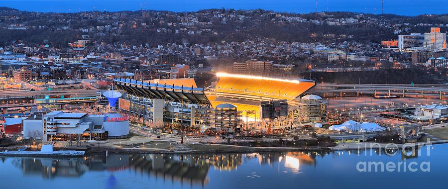 Pittsburgh Photograph - Heinz Field Evening Panorama by Adam Jewell