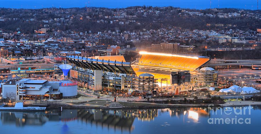 Pittsburgh Photograph - Heinz Field Reflections In The Ohio by Adam Jewell