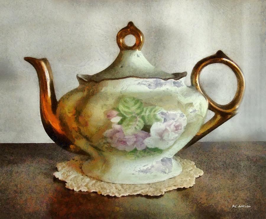 Vintage Painting - Heirloom Teapot by RC DeWinter