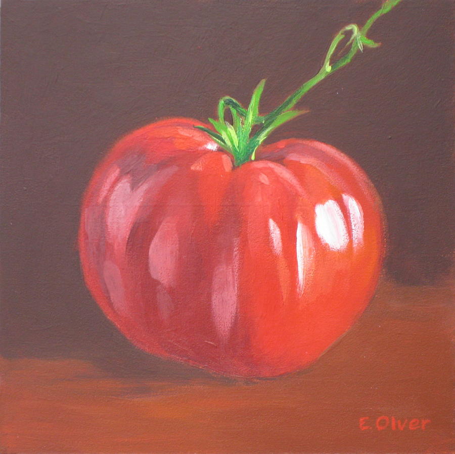 Tomato Painting - Heirloom Tomato by Elisabeth Olver