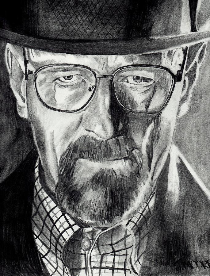 Hand Drawn Heisenberg Walter White Breaking Bad Portrait  ORIGINAL   537347802