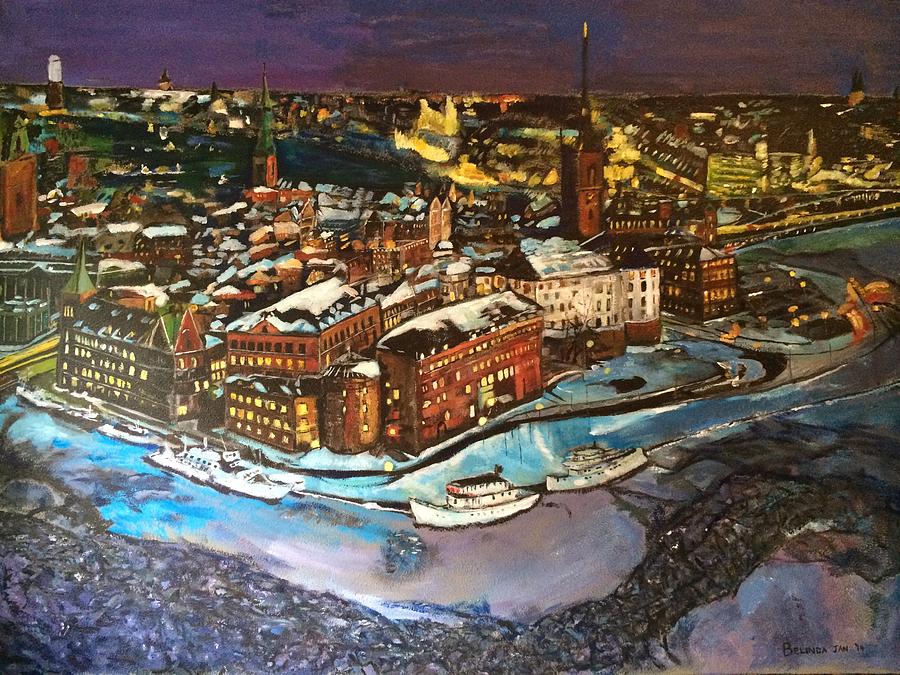 Hej Stockholm Painting by Belinda Low
