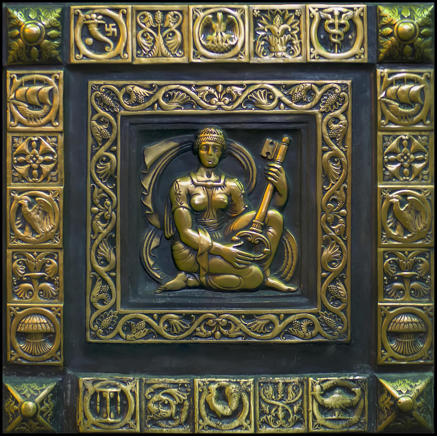 Greek Photograph - Hekate Bronze plate by Flees Photos