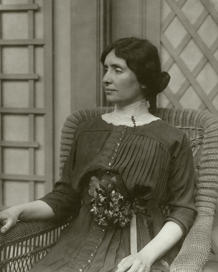 Helen Keller In A Rattan Chair Photograph by George Grantham Bain