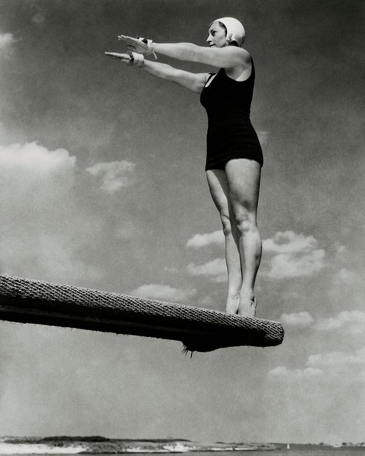 Helen Meany On A Diving Board Photograph by Edward Steichen