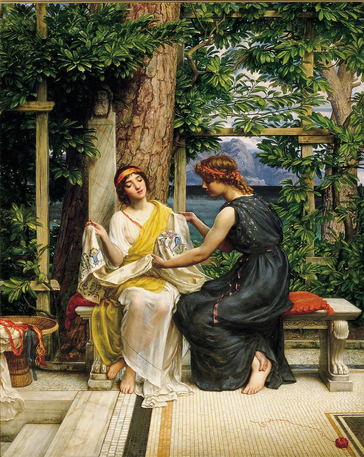 Edward John Poynter Painting - Helena and Hermia by Edward John Poynter
