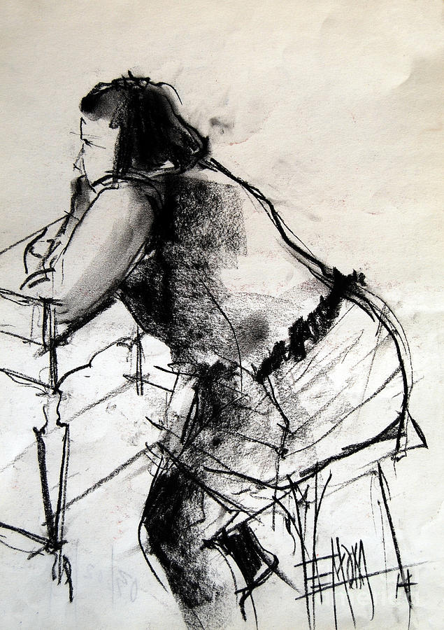 Helene #2 - figure series Drawing by Mona Edulesco