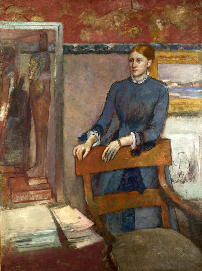 Edgar Degas Painting - Helene Rouart in her Fathers Study by Edgar Degas