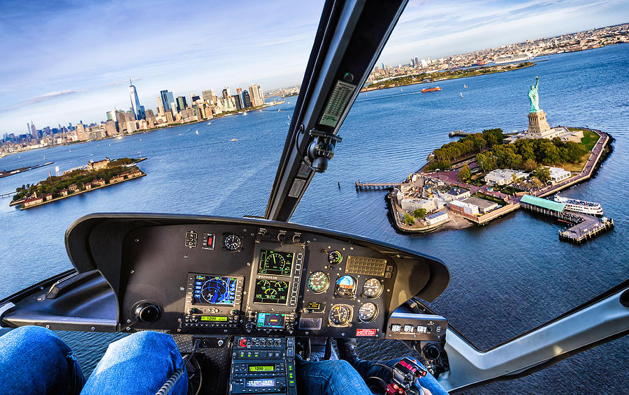 helicopter flight in Liberty Island. New York. USA Photograph by Eloi_Omella