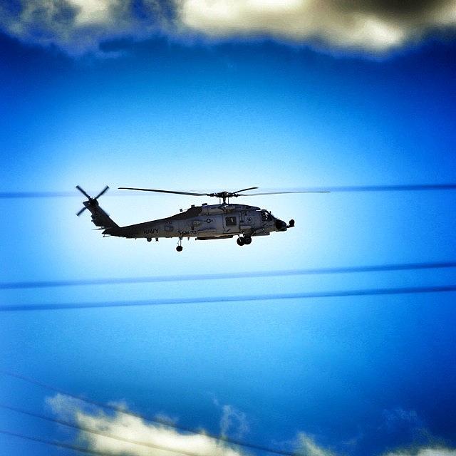 Helicopter Photograph - #helicopter #sky #clouds #cloudporn by James Crawshaw