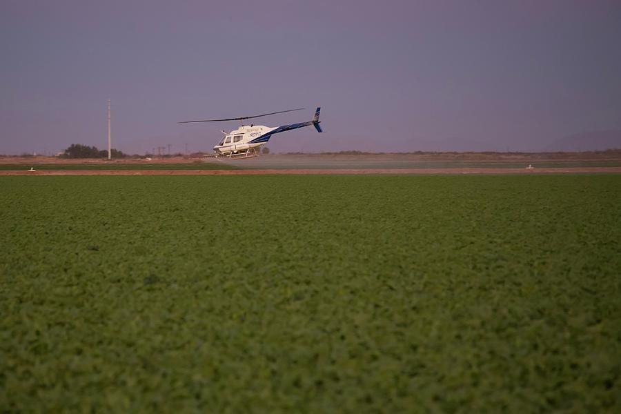 Helicopter Spraying Pesticides Photograph by Jim West