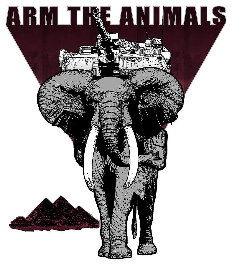 Hellephant Crimson Digital Art by Arm The Animals