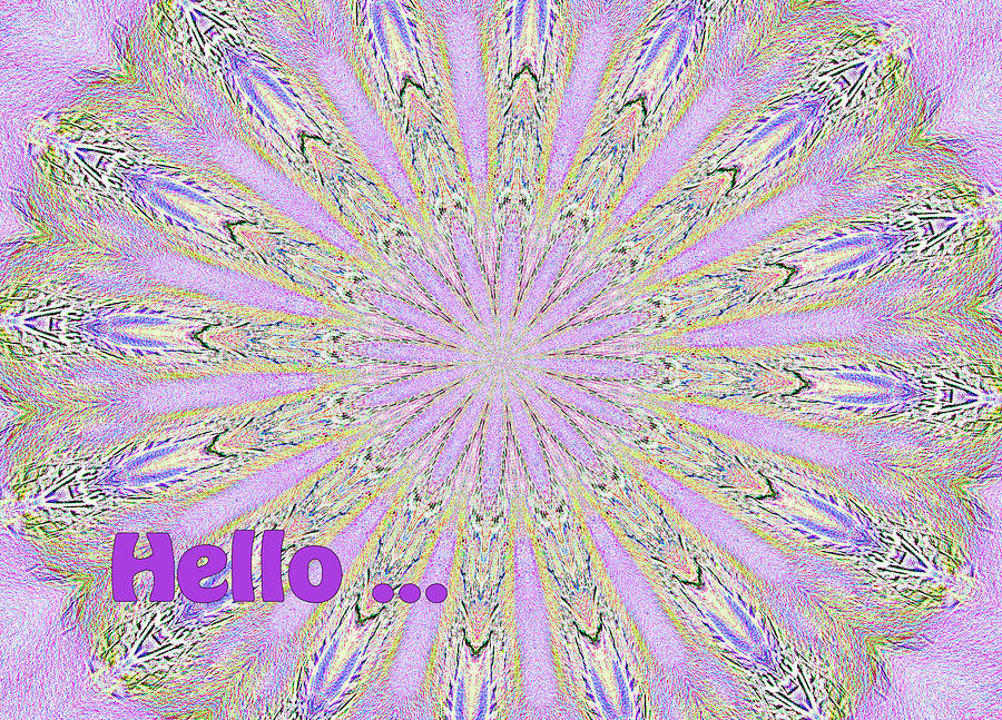 Hello Card in Lavender Digital Art by Rosalie Scanlon