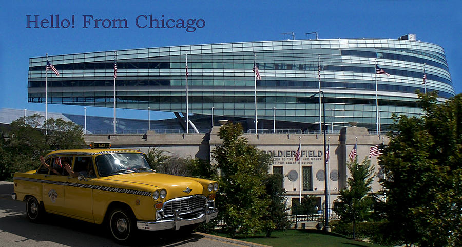 Chicago Bears Photograph - Hello From Chicago Soldier Field by Thomas Woolworth