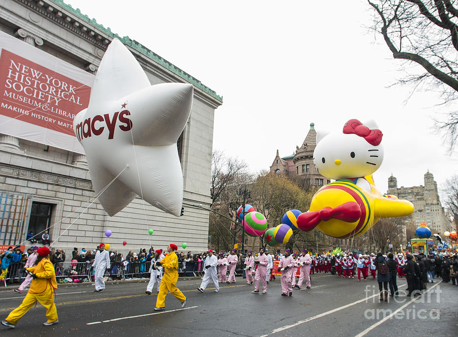 Hello Kitty Balloon at Macys Thanksgiving Day Parade #1 Photograph by David Oppenheimer