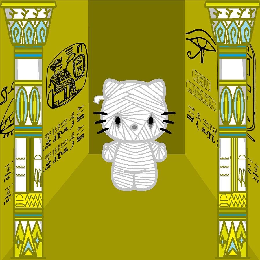Hello Kitty Mummy Digital Art by Gina Nuttall - Fine Art America