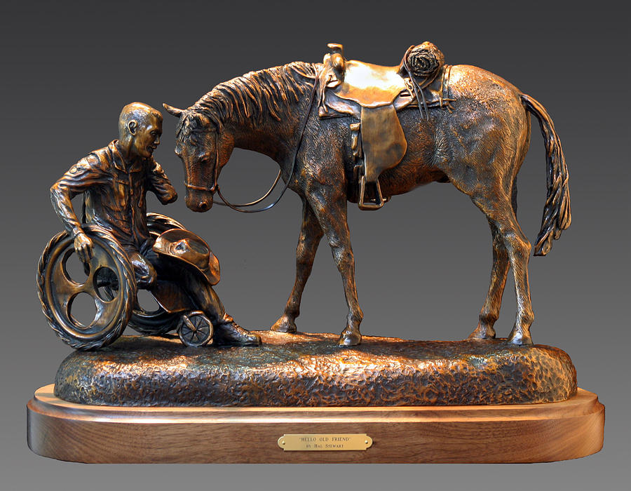 Horse Sculpture - Hello Old Friend by Hal Stewart