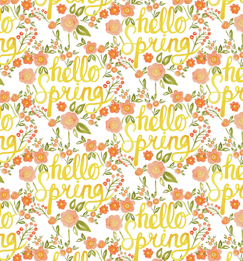 Spring Painting - Hello Spring Repeat Five Handwritten by MGL Meiklejohn Graphics Licensing