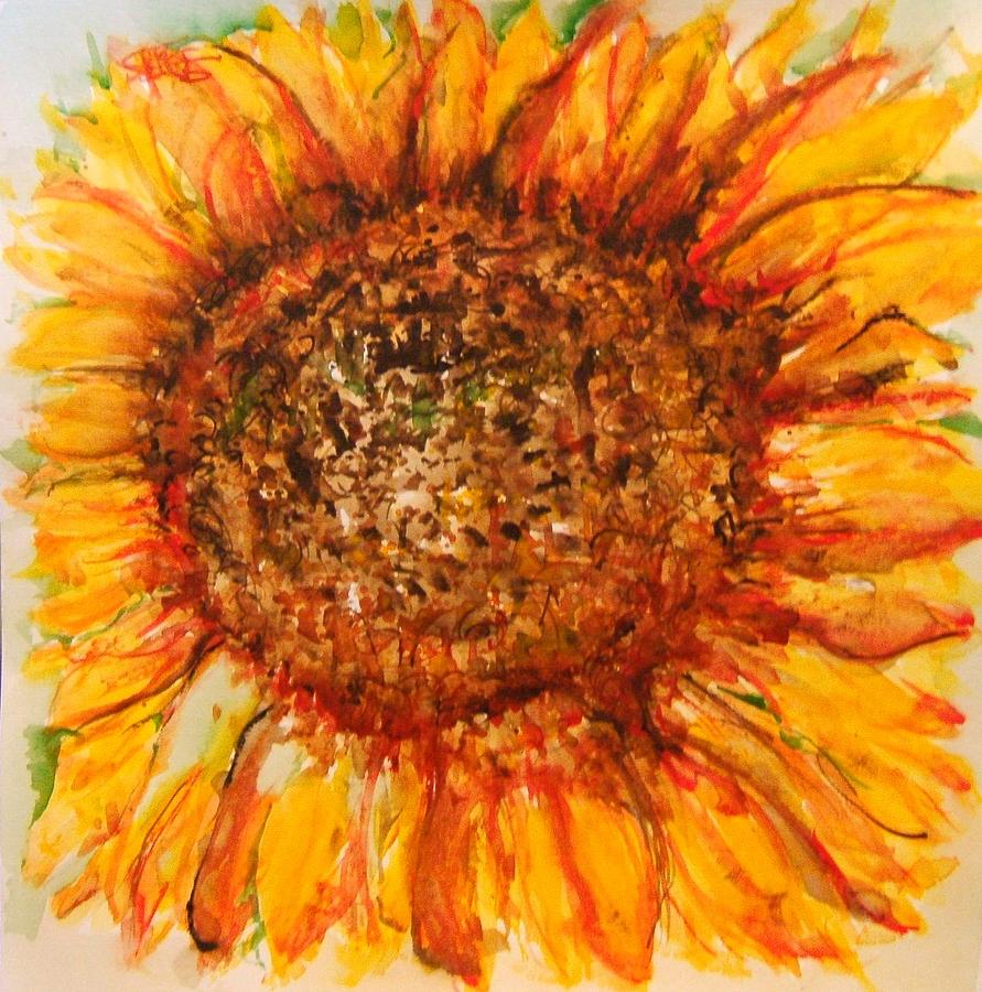 Sunflower Painting - Hello Sunflower by Elaine Duras