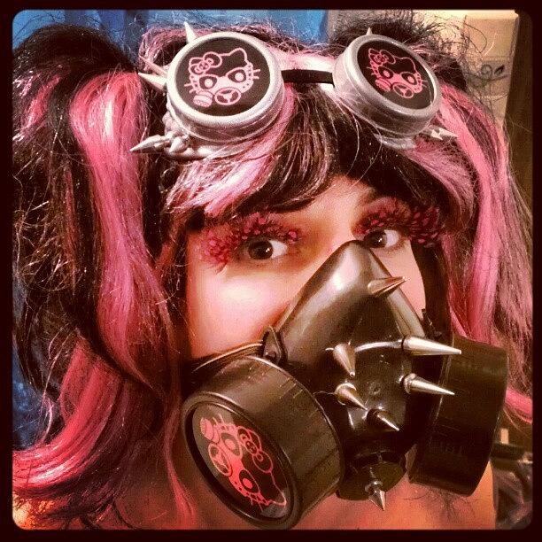 Goggle Photograph - #hellokitty #gasmask #goggles #mask by Rick Kuperberg Sr