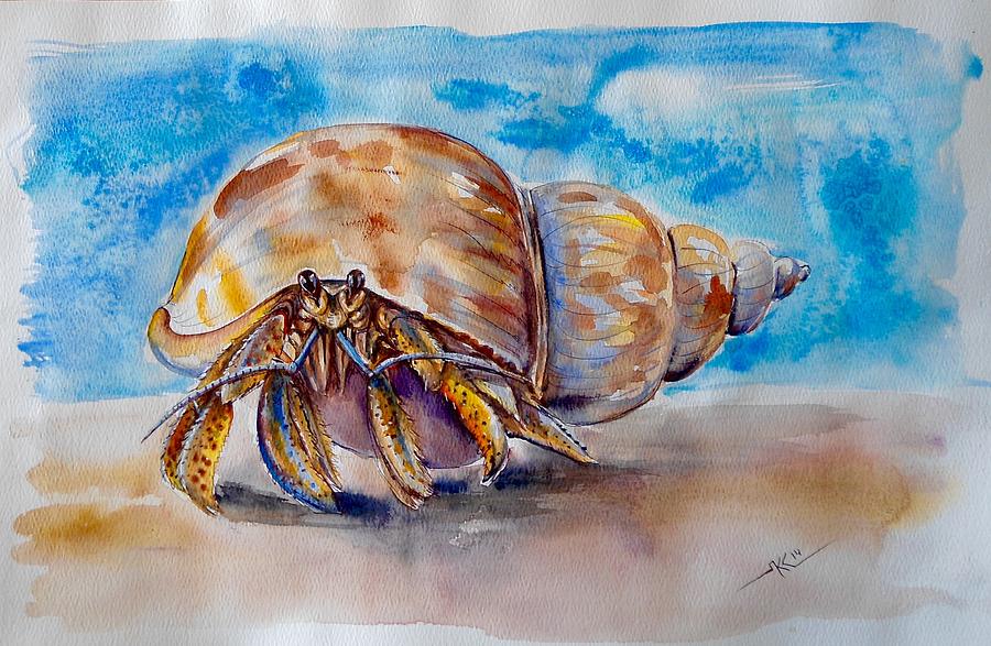 Hermit crab1 Painting by Katerina Kovatcheva