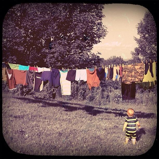 Summer Photograph - #helping#laundry#colorsplash by Melissa Mariani