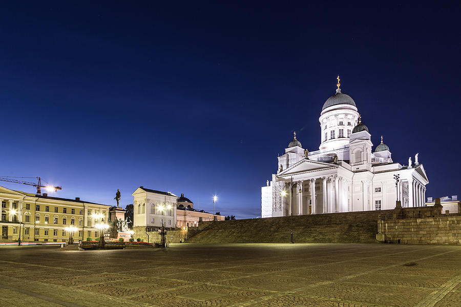 Helsinki Cathedral at night in Helsinki, Finland capital city. Photograph by @ Didier Marti